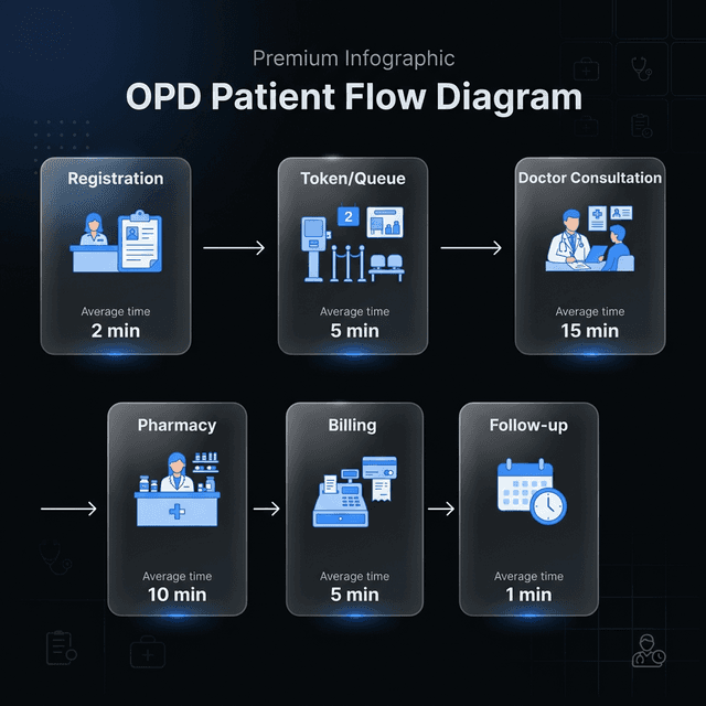 OPD Queue Management System Token Flow
